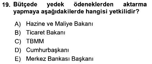 Devlet Bütçesi 2022-2023 Yaz Okulu Sınavı - 19. soru
