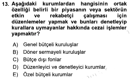 Devlet Bütçesi 2023-2024 Yaz Okulu Sınavı - 13. soru