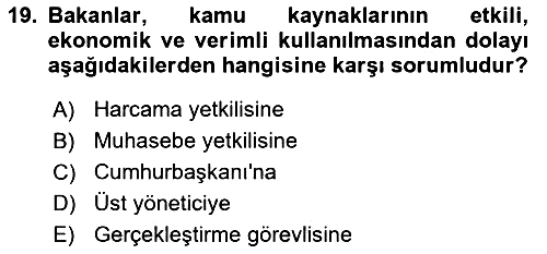 Devlet Bütçesi 2023-2024 Yaz Okulu Sınavı - 19. soru