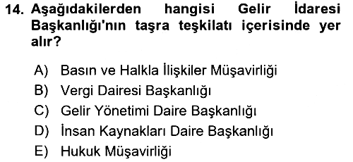 Genel Vergi Hukuku 2017-2018 3 Ders Sınavı - 14. soru