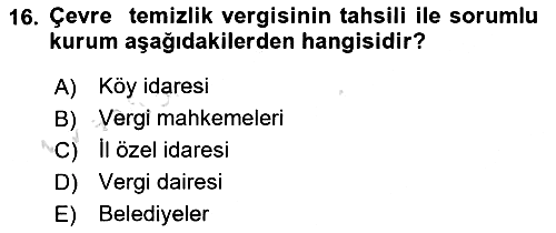 Genel Vergi Hukuku 2018-2019 3 Ders Sınavı - 16. soru