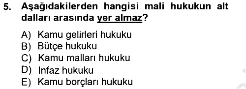 Genel Vergi Hukuku 2012-2013 Ara Sınav - 5. soru