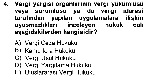 Genel Vergi Hukuku 2013-2014 Ara Sınav - 4. soru