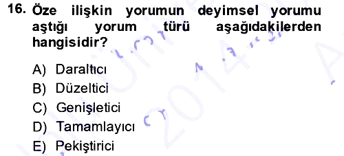 Genel Vergi Hukuku 2014-2015 Ara Sınav - 16. soru