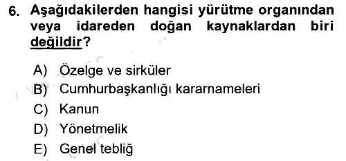 Genel Vergi Hukuku 2023-2024 Ara Sınav - 6. soru