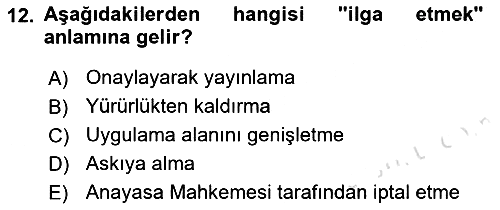 Genel Vergi Hukuku 2023-2024 Ara Sınav - 12. soru