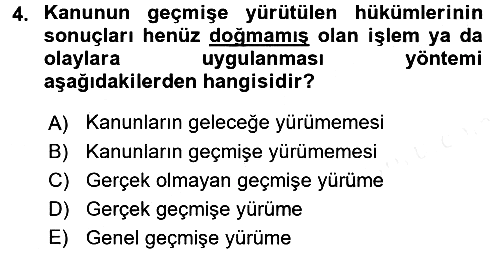 Genel Vergi Hukuku 2017-2018 Dönem Sonu Sınavı - 4. soru