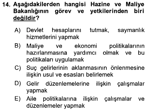 Genel Vergi Hukuku 2019-2020 Dönem Sonu Sınavı - 14. soru