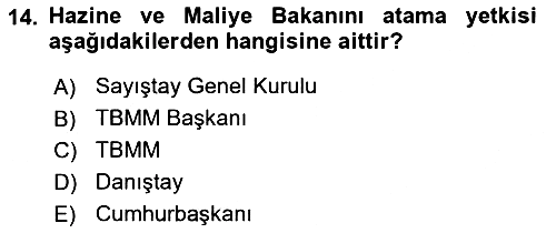 Genel Vergi Hukuku 2023-2024 Dönem Sonu Sınavı - 14. soru