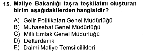 Genel Vergi Hukuku 2013-2014 Tek Ders Sınavı - 15. soru