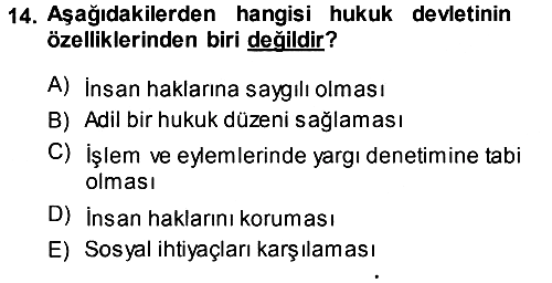 Genel Vergi Hukuku 2014-2015 Tek Ders Sınavı - 14. soru
