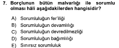 Genel Vergi Hukuku 2015-2016 Tek Ders Sınavı - 7. soru