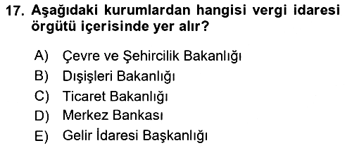 Genel Vergi Hukuku 2021-2022 Yaz Okulu Sınavı - 17. soru