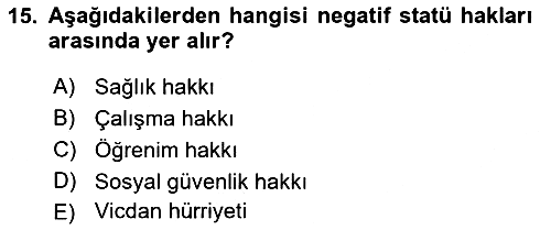 Genel Vergi Hukuku 2022-2023 Yaz Okulu Sınavı - 15. soru