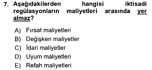Kamu Ekonomisi 1 2017-2018 3 Ders Sınavı - 7. soru