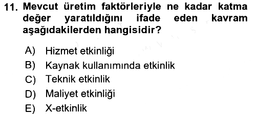 Kamu Ekonomisi 1 2017-2018 3 Ders Sınavı - 11. soru