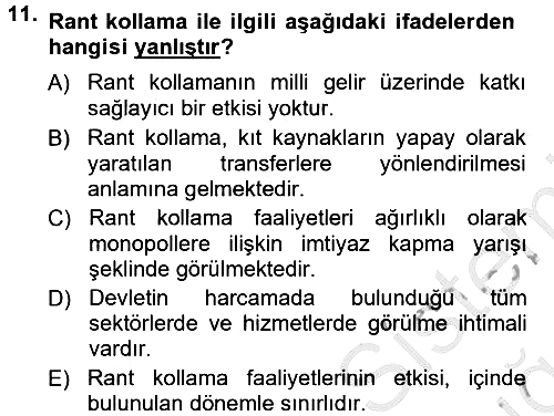 Kamu Ekonomisi 1 2012-2013 Ara Sınav - 11. soru