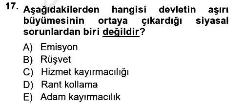 Kamu Ekonomisi 1 2012-2013 Ara Sınav - 17. soru