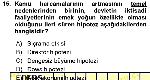 Kamu Ekonomisi 1 2015-2016 Ara Sınav - 15. soru
