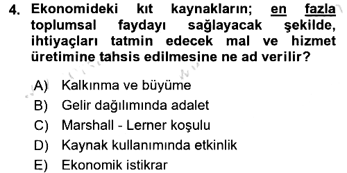 Kamu Ekonomisi 1 2016-2017 Ara Sınav - 4. soru
