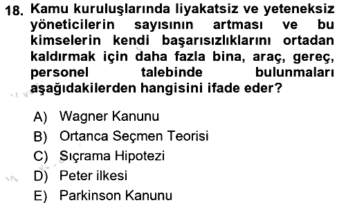 Kamu Ekonomisi 1 2016-2017 Ara Sınav - 18. soru