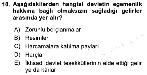 Kamu Ekonomisi 1 2021-2022 Ara Sınav - 10. soru
