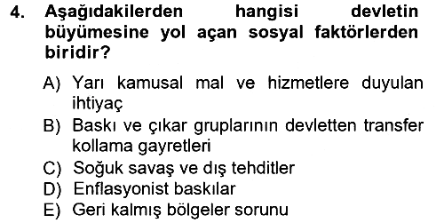 Kamu Ekonomisi 1 2012-2013 Dönem Sonu Sınavı - 4. soru