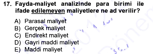 Kamu Ekonomisi 1 2012-2013 Dönem Sonu Sınavı - 17. soru