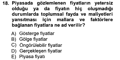 Kamu Ekonomisi 1 2012-2013 Dönem Sonu Sınavı - 18. soru