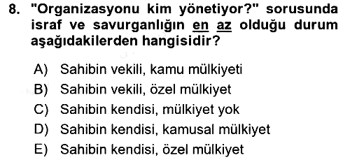 Kamu Ekonomisi 1 2016-2017 Dönem Sonu Sınavı - 8. soru