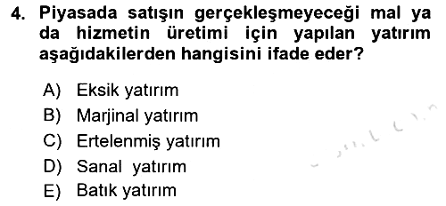 Kamu Ekonomisi 1 2021-2022 Dönem Sonu Sınavı - 4. soru