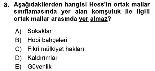 Kamu Ekonomisi 1 2021-2022 Dönem Sonu Sınavı - 8. soru