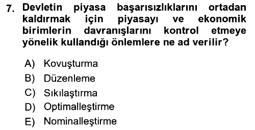 Kamu Ekonomisi 1 2022-2023 Dönem Sonu Sınavı - 7. soru