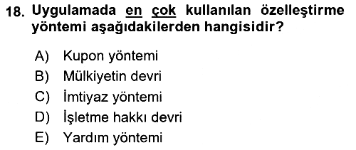 Kamu Ekonomisi 1 2024-2025 Dönem Sonu Sınavı - 18. soru
