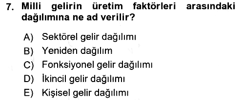 Kamu Ekonomisi 1 2015-2016 Tek Ders Sınavı - 7. soru