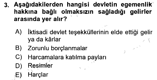 Kamu Ekonomisi 1 2022-2023 Yaz Okulu Sınavı - 3. soru