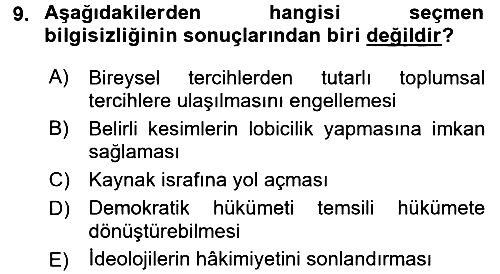 Kamu Ekonomisi 2 2017-2018 3 Ders Sınavı - 9. soru
