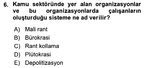 Kamu Ekonomisi 2 2018-2019 3 Ders Sınavı - 6. soru
