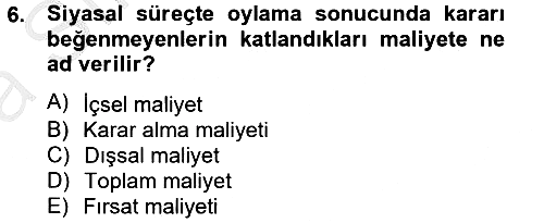 Kamu Ekonomisi 2 2012-2013 Ara Sınav - 6. soru
