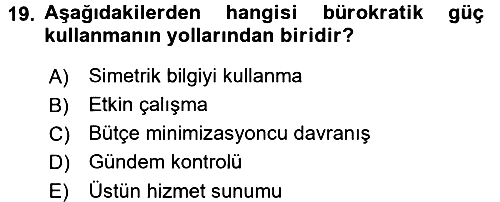 Kamu Ekonomisi 2 2016-2017 Ara Sınav - 19. soru
