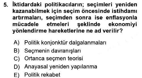 Kamu Ekonomisi 2 2017-2018 Ara Sınav - 5. soru