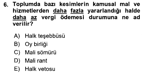 Kamu Ekonomisi 2 2021-2022 Ara Sınav - 6. soru