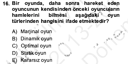 Kamu Ekonomisi 2 2013-2014 Dönem Sonu Sınavı - 16. soru