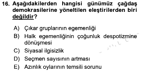 Kamu Ekonomisi 2 2015-2016 Dönem Sonu Sınavı - 16. soru