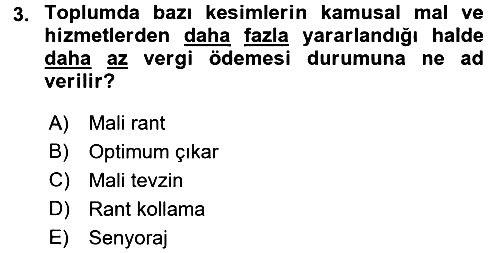 Kamu Ekonomisi 2 2017-2018 Dönem Sonu Sınavı - 3. soru