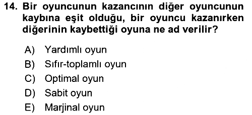 Kamu Ekonomisi 2 2017-2018 Dönem Sonu Sınavı - 14. soru
