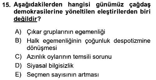 Kamu Ekonomisi 2 2018-2019 Yaz Okulu Sınavı - 15. soru
