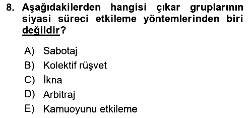 Kamu Ekonomisi 2 2020-2021 Yaz Okulu Sınavı - 8. soru
