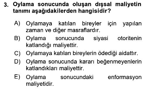 Kamu Ekonomisi 2 2021-2022 Yaz Okulu Sınavı - 3. soru