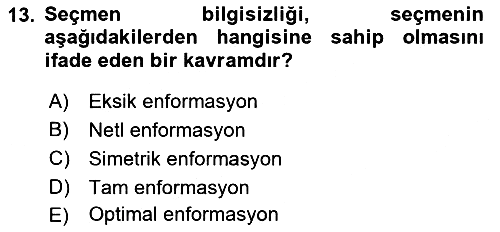 Kamu Ekonomisi 2 2021-2022 Yaz Okulu Sınavı - 13. soru
